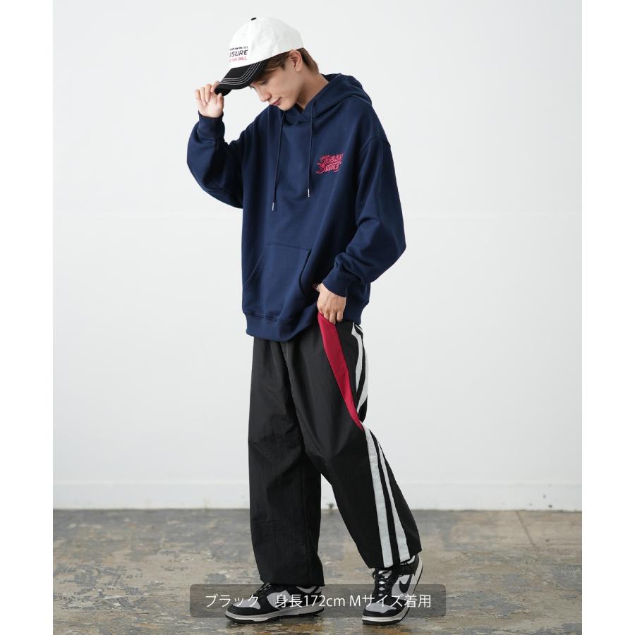 ナイロンパンツ メンズ ラインパンツ ワイドパンツ イージーパンツ カジュアルパンツ ボトムス アメカジ カジュアル ストリート スケーター 韓国 | improves | 08