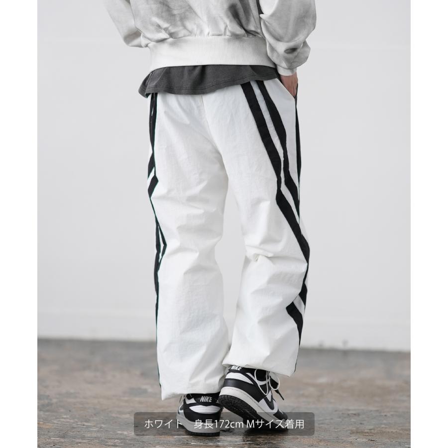 ナイロンパンツ メンズ ラインパンツ ワイドパンツ イージーパンツ カジュアルパンツ ボトムス アメカジ カジュアル ストリート スケーター 韓国 | improves | 12