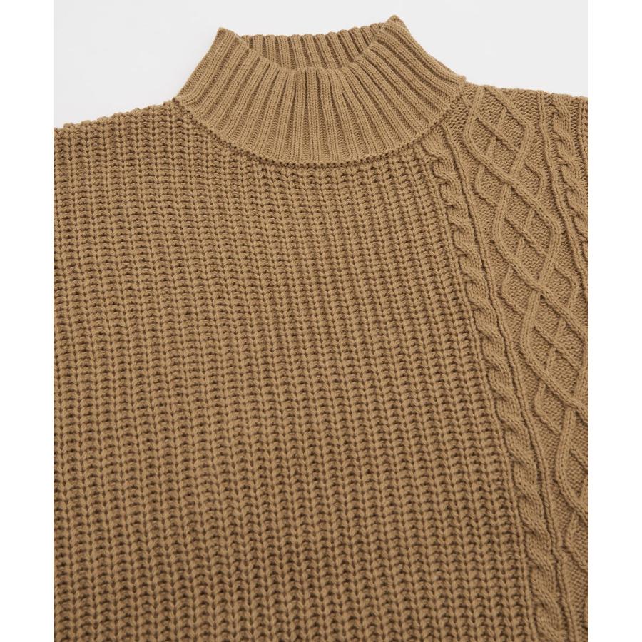 セーター メンズ ケーブル編み ボトルネックニット モックネック タートルネック 無地 アクリル  アメカジ カジュアル シンプル ストリート スケーター 韓国 | improves | 21