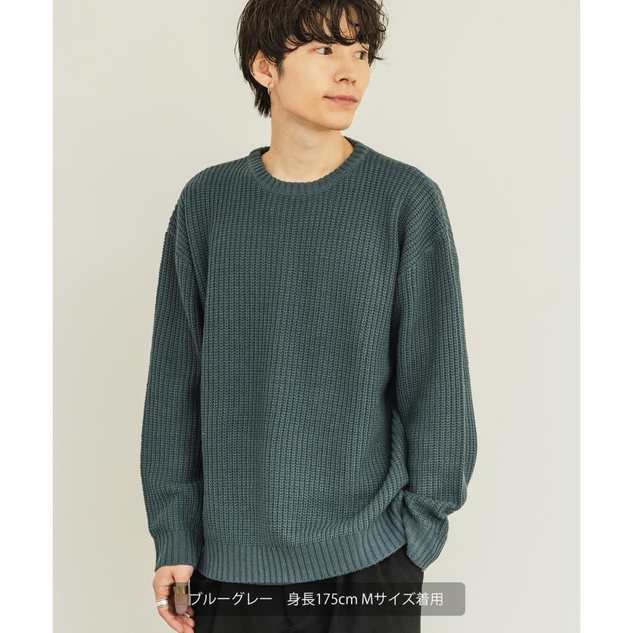 セーター メンズ 畦編み クルーネックニット 無地 アクリル ゆったり 大きいサイズ アメカジ カジュアル シンプル ストリート スケーター 韓国 | improves | 19