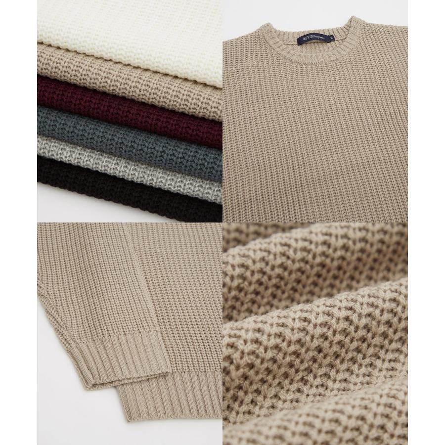 セーター メンズ 畦編み クルーネックニット 無地 アクリル ゆったり 大きいサイズ アメカジ カジュアル シンプル ストリート スケーター 韓国 | improves | 25