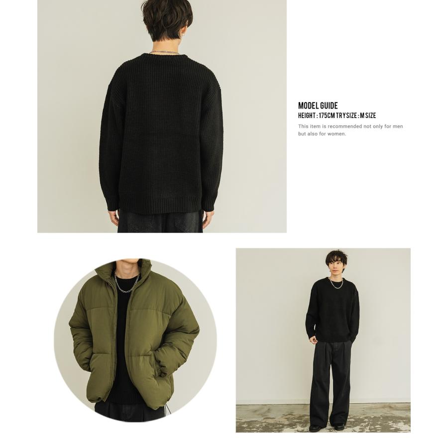 セーター メンズ 畦編み クルーネックニット 無地 アクリル ゆったり 大きいサイズ アメカジ カジュアル シンプル ストリート スケーター 韓国 | improves | 09
