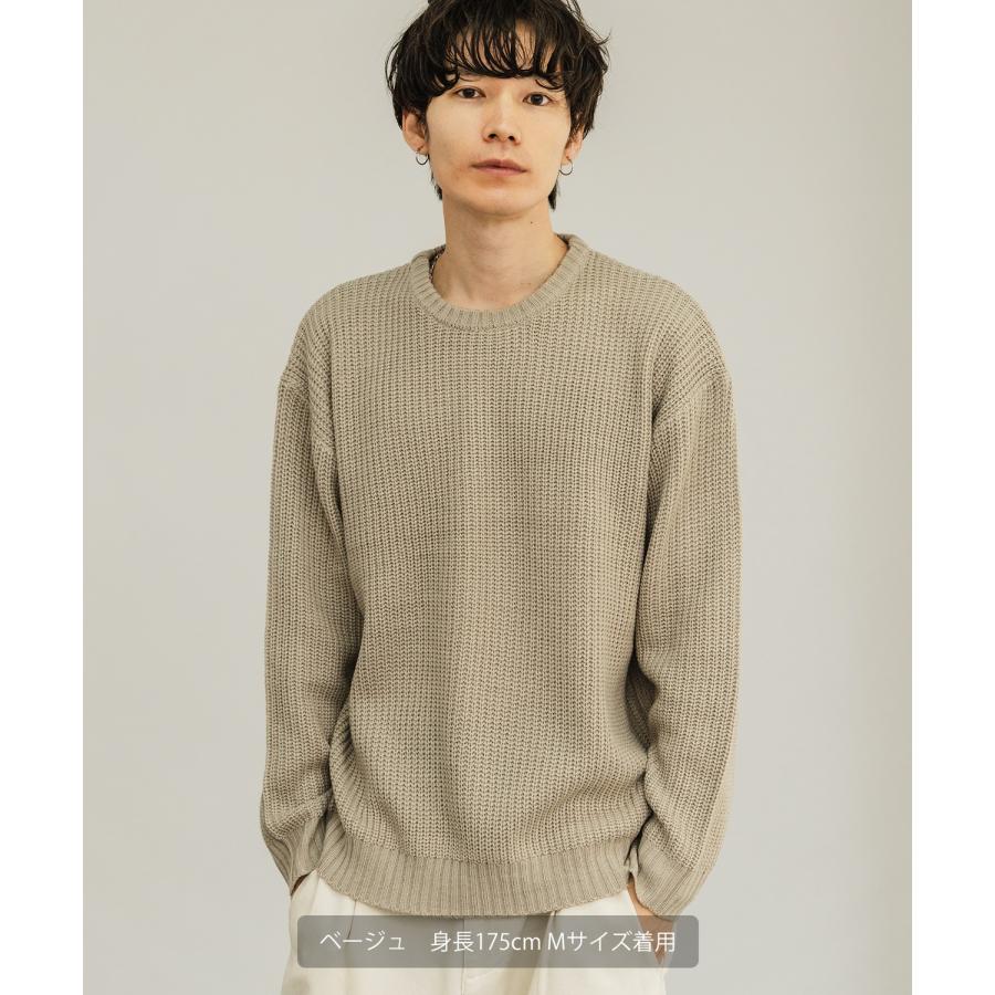 セーター メンズ 畦編み クルーネックニット 無地 アクリル ゆったり 大きいサイズ アメカジ カジュアル シンプル ストリート スケーター 韓国 | improves | 13