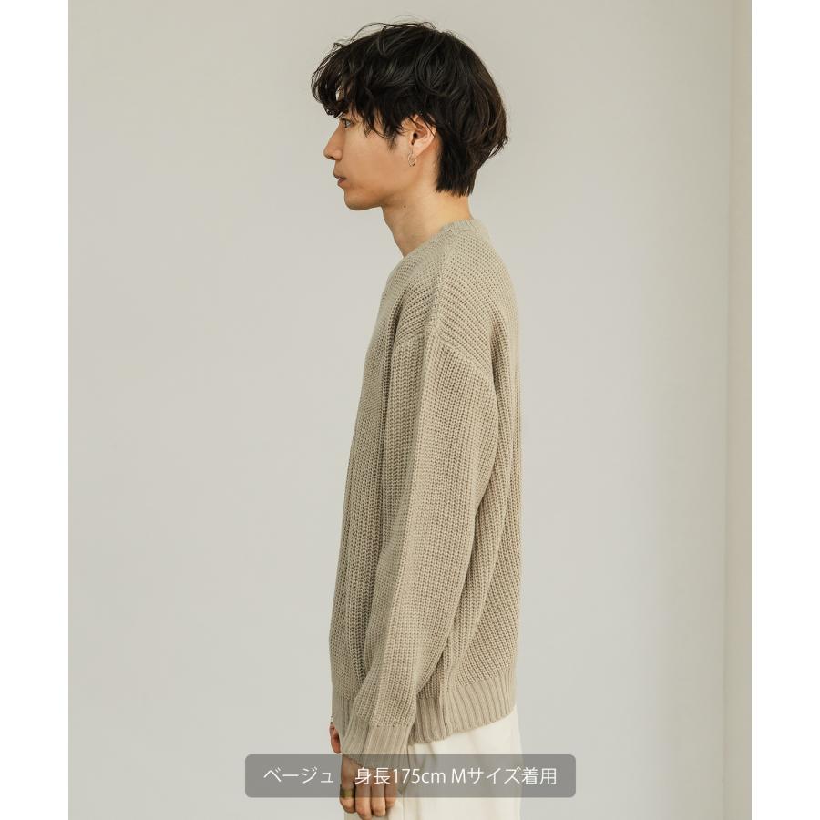 セーター メンズ 畦編み クルーネックニット 無地 アクリル ゆったり 大きいサイズ アメカジ カジュアル シンプル ストリート スケーター 韓国 | improves | 14
