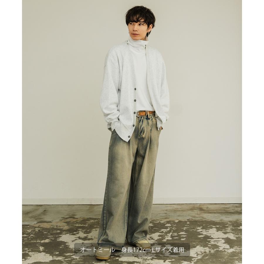 カーディガン メンズ 裏起毛 コットンタッチ Vネックカーディガン カジュアル シンプル ベーシック ノームコア 大人カジュアル ブラック チャコール ベージュ | improves | 13