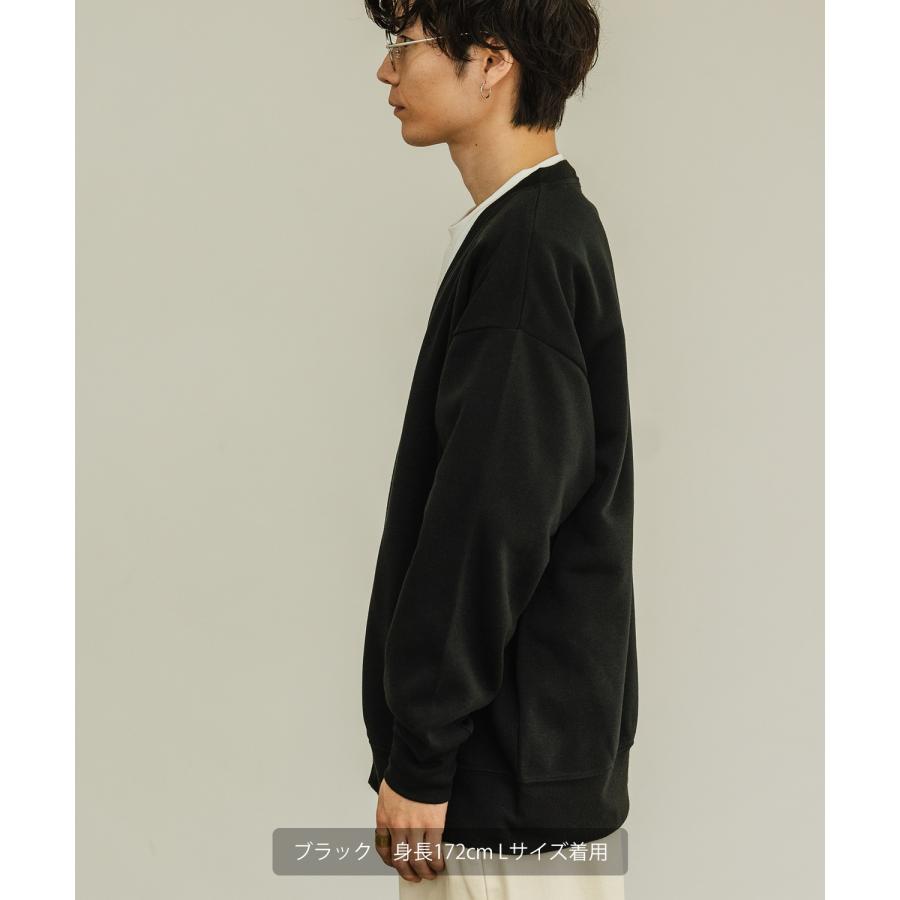 カーディガン メンズ 裏起毛 コットンタッチ Vネックカーディガン カジュアル シンプル ベーシック ノームコア 大人カジュアル ブラック チャコール ベージュ | improves | 15