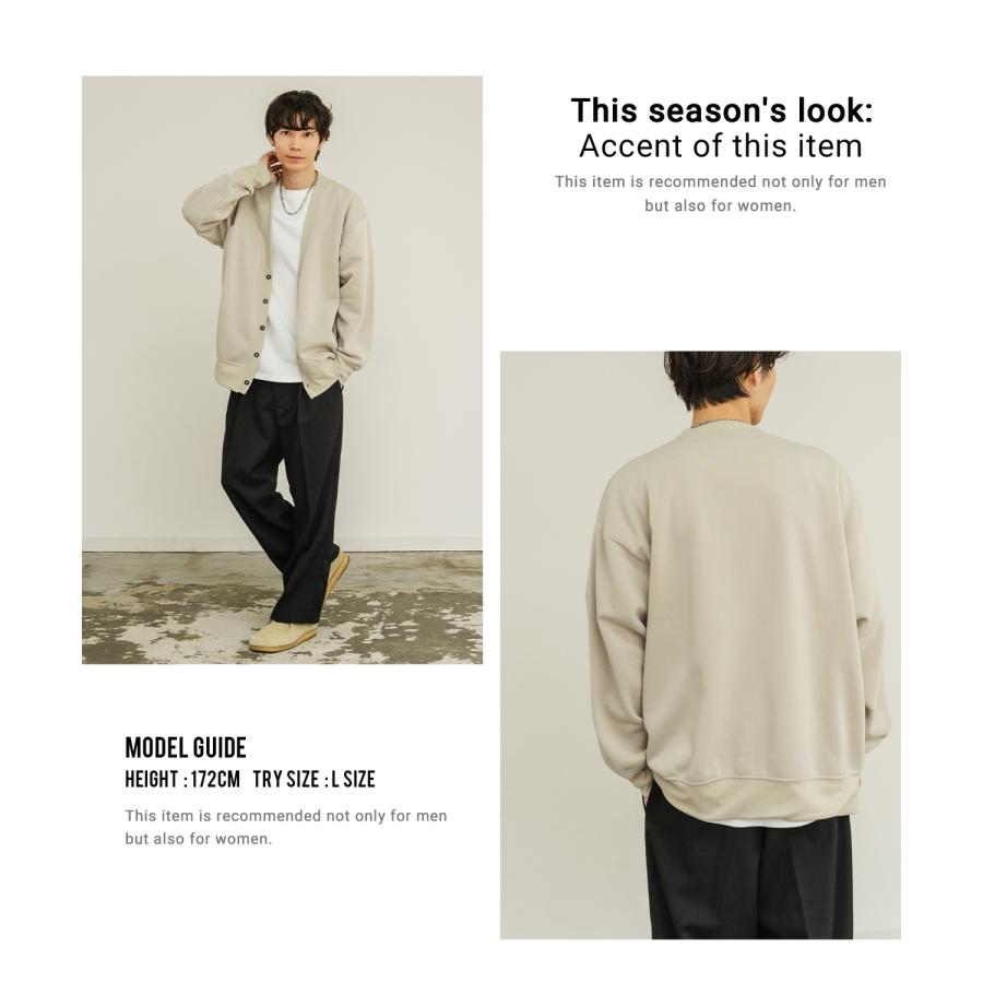 カーディガン メンズ 裏起毛 コットンタッチ Vネックカーディガン カジュアル シンプル ベーシック ノームコア 大人カジュアル ブラック チャコール ベージュ | improves | 20