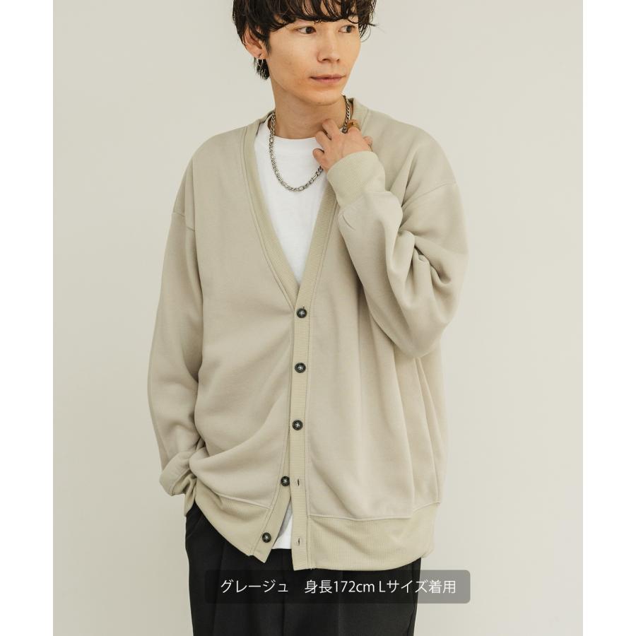 カーディガン メンズ 裏起毛 コットンタッチ Vネックカーディガン カジュアル シンプル ベーシック ノームコア 大人カジュアル ブラック チャコール ベージュ | improves | 21