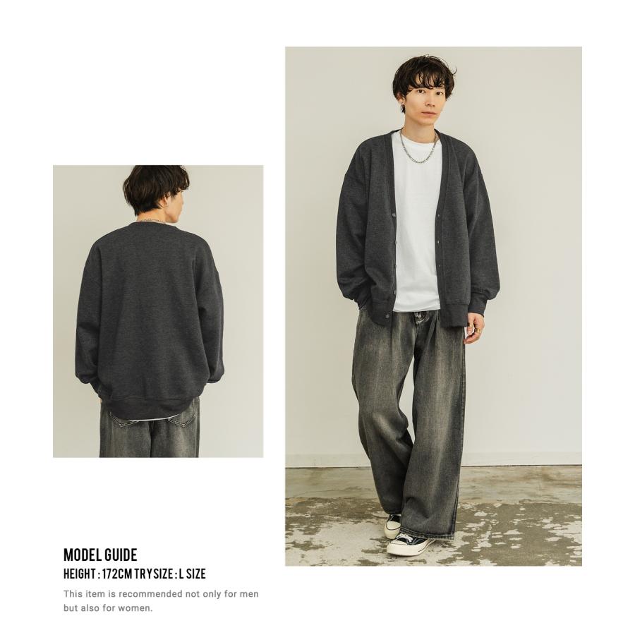 カーディガン メンズ 裏起毛 コットンタッチ Vネックカーディガン カジュアル シンプル ベーシック ノームコア 大人カジュアル ブラック チャコール ベージュ | improves | 06