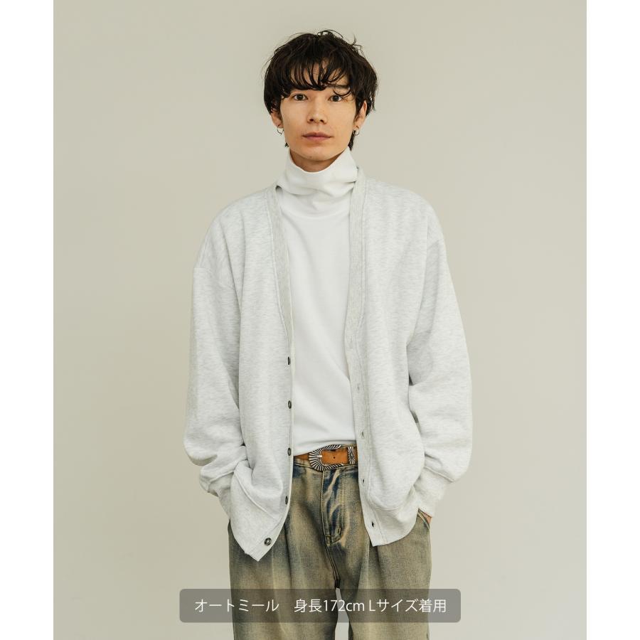 カーディガン メンズ 裏起毛 コットンタッチ Vネックカーディガン カジュアル シンプル ベーシック ノームコア 大人カジュアル ブラック チャコール ベージュ | improves | 09