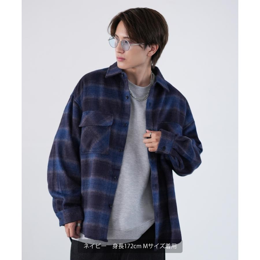 improves シャツジャケット メンズ シャギー チェックシャツ