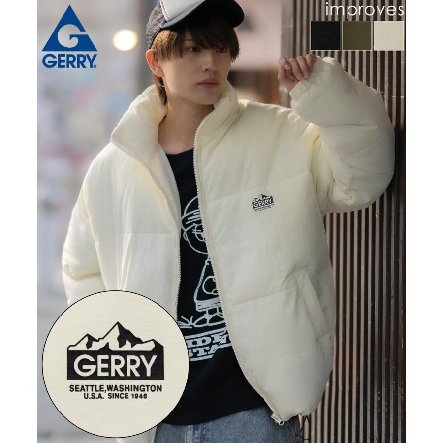 【予約販売 / 12月末発送予定】ダウンジャケット メンズ GERRY ジェリー 別注 エコダウン ブルゾン ジャンパー ワンポイント 防風 撥水 防寒 スケーター 韓国 | GERRY