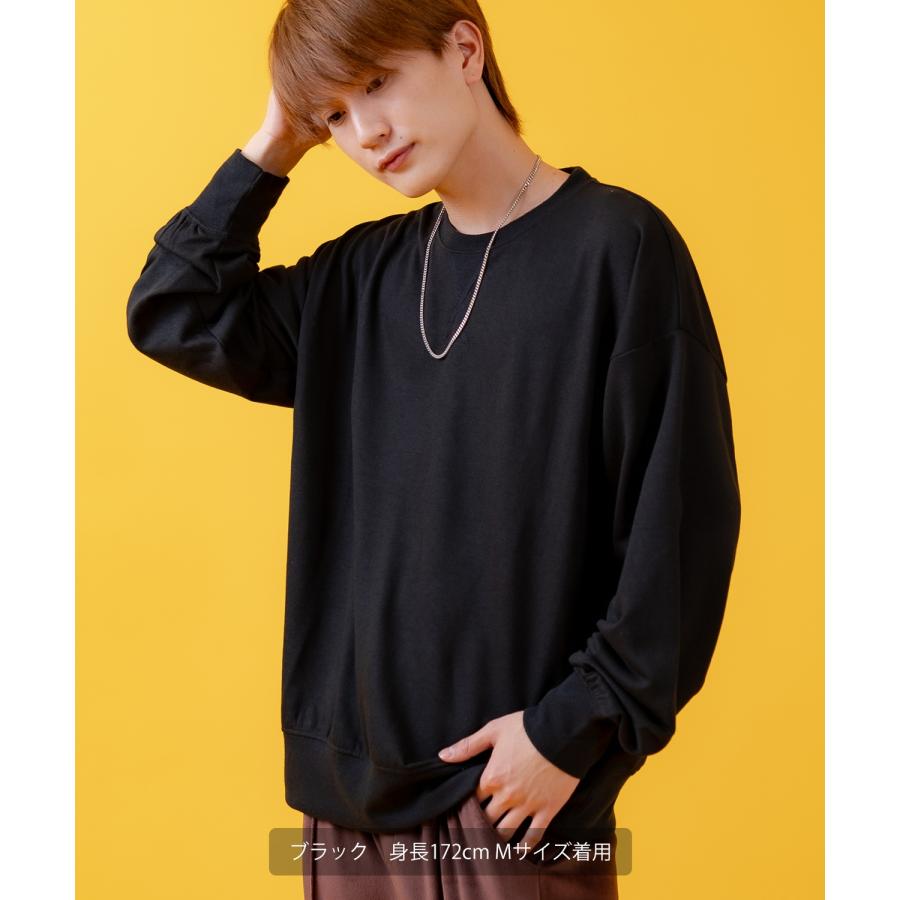 トレーナー メンズ ライトスウェット クルーネック スウェットシャツ 部屋着 シンプル カジュアル アメカジ ストリート スケーター ブラック チャコール グレー | improves | 17
