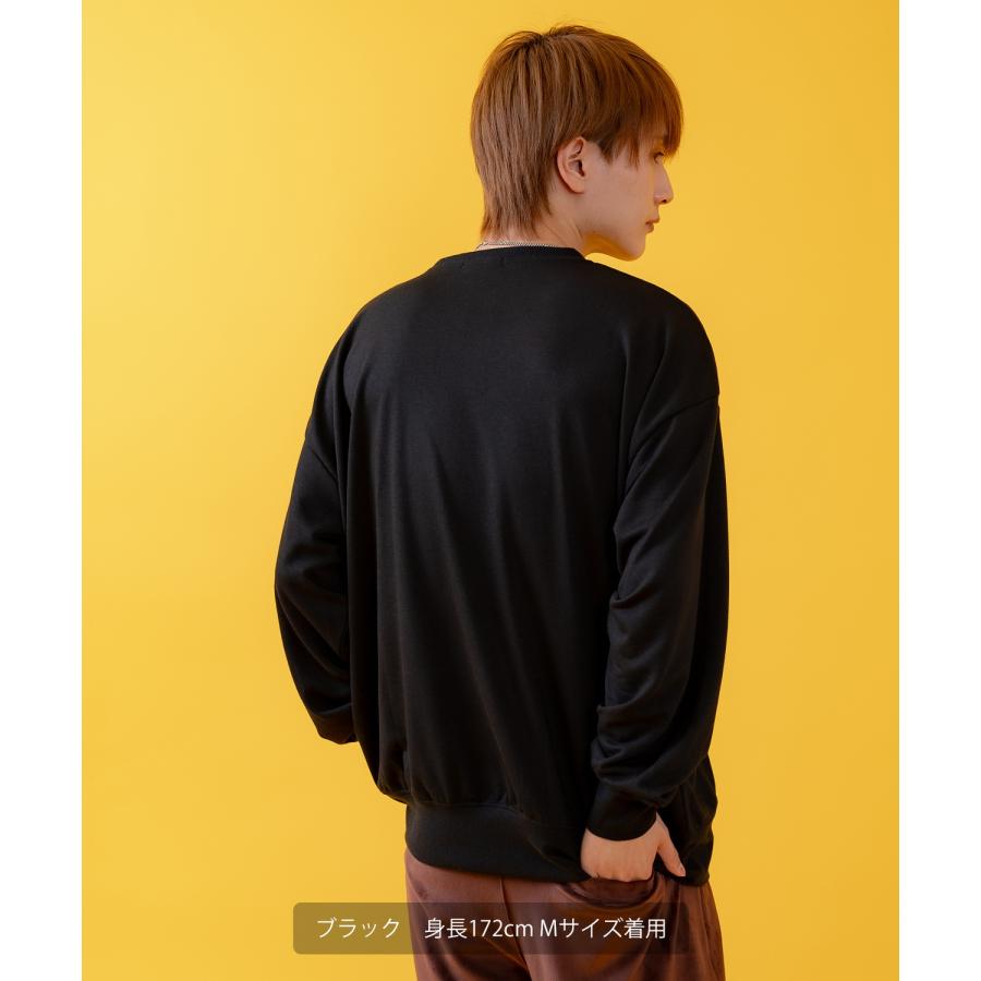 トレーナー メンズ ライトスウェット クルーネック スウェットシャツ 部屋着 シンプル カジュアル アメカジ ストリート スケーター ブラック チャコール グレー | improves | 18