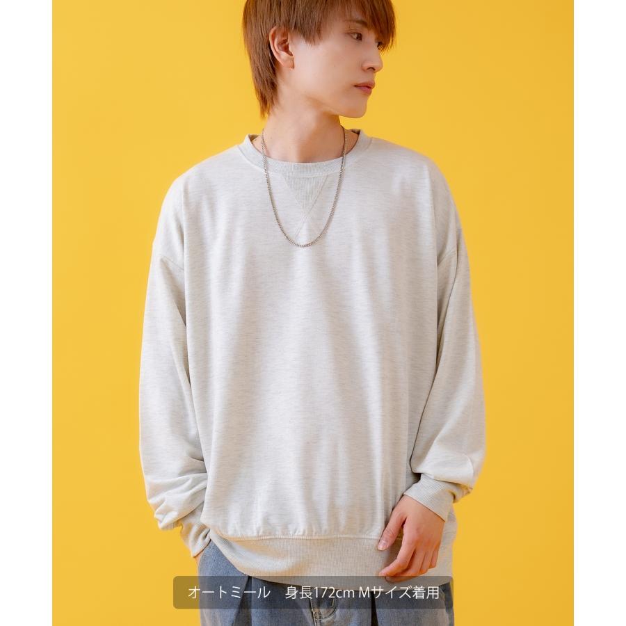 トレーナー メンズ ライトスウェット クルーネック スウェットシャツ 部屋着 シンプル カジュアル アメカジ ストリート スケーター ブラック チャコール グレー | improves | 06