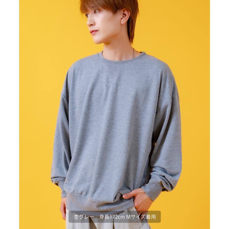トレーナー メンズ ライトスウェット クルーネック スウェットシャツ 部屋着 シンプル カジュアル アメカジ ストリート スケーター ブラック チャコール グレー | improves | 09