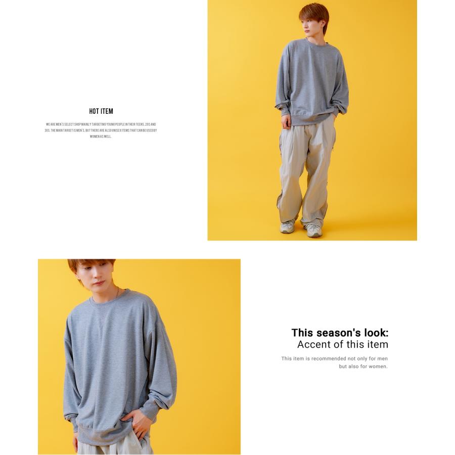 トレーナー メンズ ライトスウェット クルーネック スウェットシャツ 部屋着 シンプル カジュアル アメカジ ストリート スケーター ブラック チャコール グレー | improves | 11