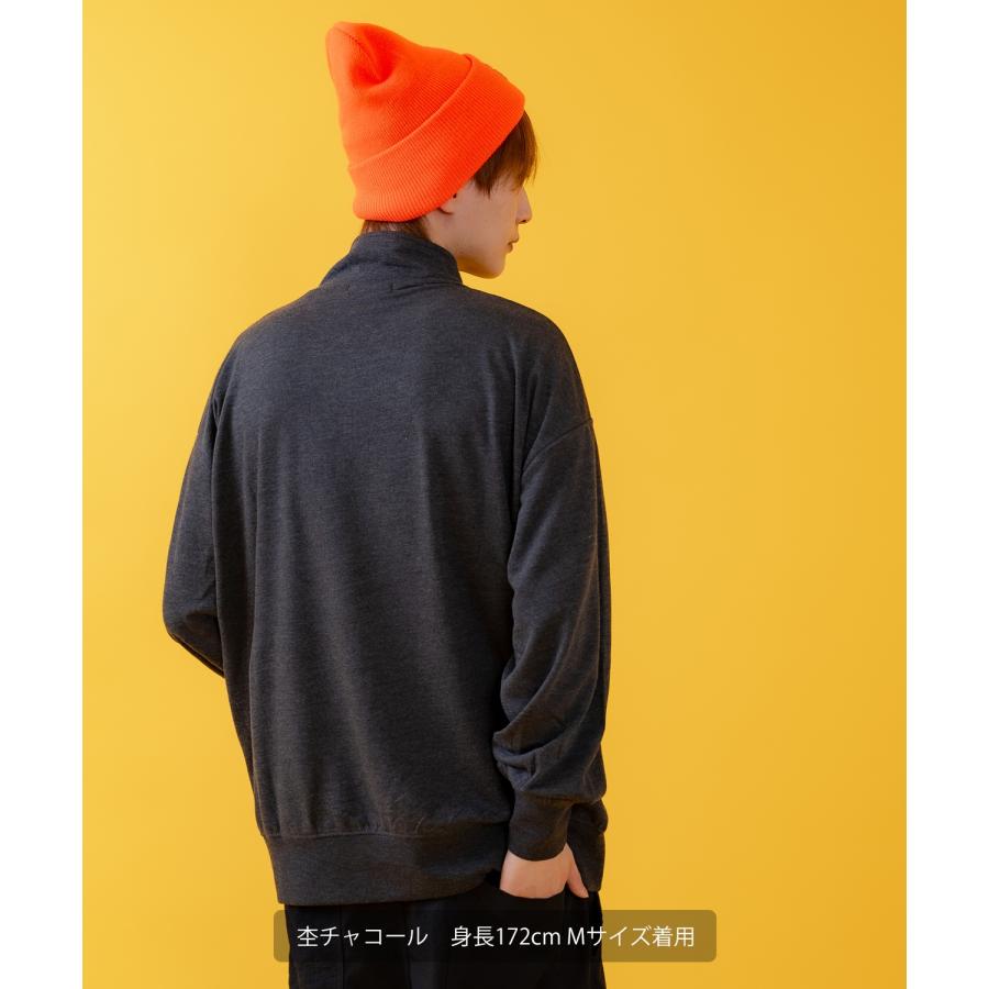 トレーナー メンズ ライトスウェット ハーフジップ スウェットシャツ 部屋着 シンプル カジュアル アメカジ ストリート スケーター ブラック チャコール グレー | improves | 17