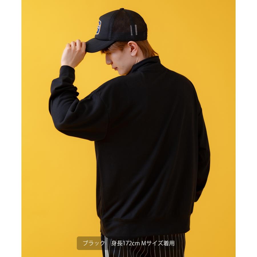 トレーナー メンズ ライトスウェット ハーフジップ スウェットシャツ 部屋着 シンプル カジュアル アメカジ ストリート スケーター ブラック チャコール グレー | improves | 20