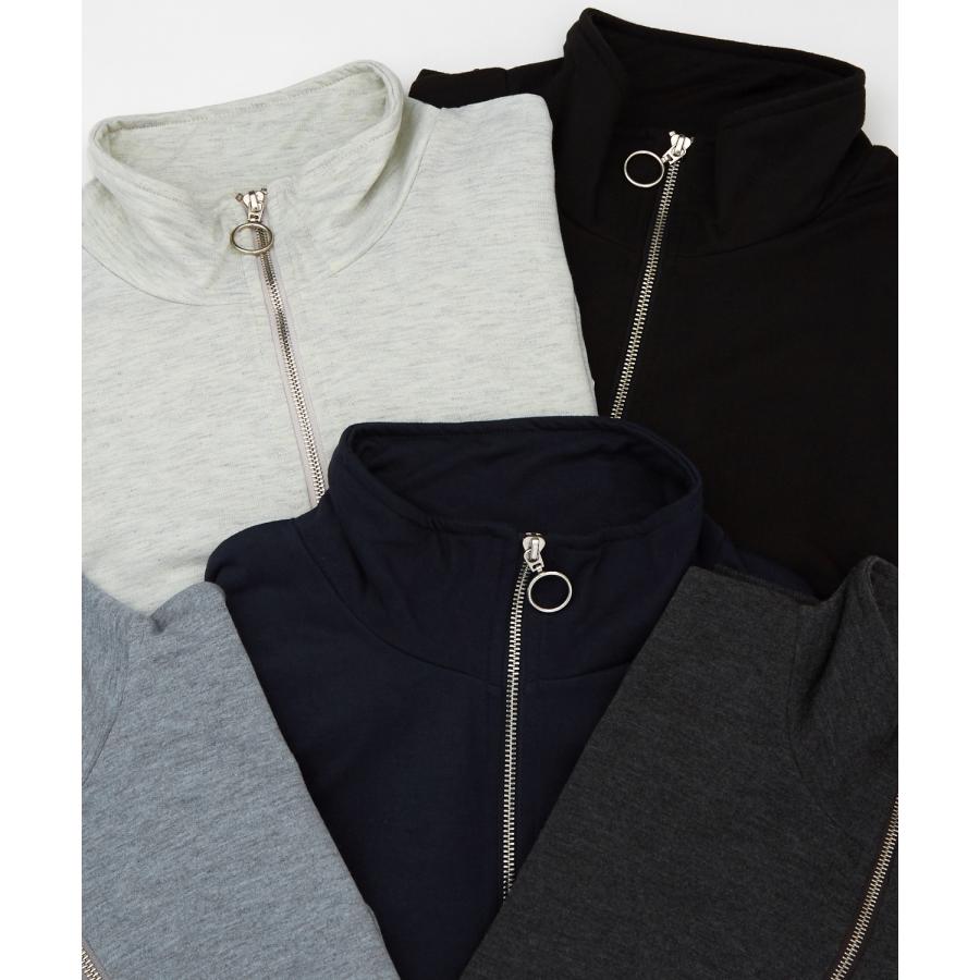 トレーナー メンズ ライトスウェット ハーフジップ スウェットシャツ 部屋着 シンプル カジュアル アメカジ ストリート スケーター ブラック チャコール グレー | improves | 22