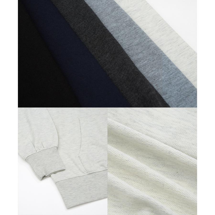 トレーナー メンズ ライトスウェット ハーフジップ スウェットシャツ 部屋着 シンプル カジュアル アメカジ ストリート スケーター ブラック チャコール グレー | improves | 24