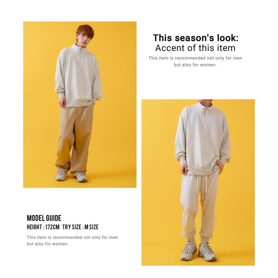 トレーナー メンズ ライトスウェット ハーフジップ スウェットシャツ 部屋着 シンプル カジュアル アメカジ ストリート スケーター ブラック チャコール グレー | improves | 09