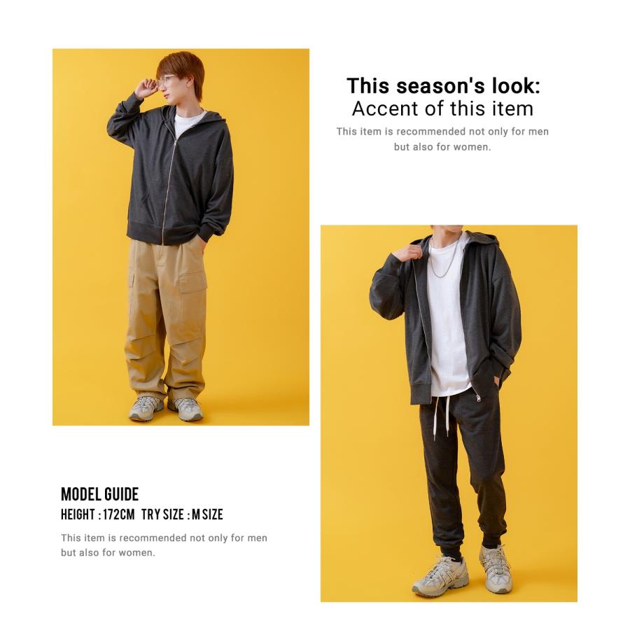 パーカー メンズ ライトスウェット ジップアップパーカー フーディー 部屋着 シンプル カジュアル アメカジ ストリート スケーター ブラック チャコール グレー | improves | 15