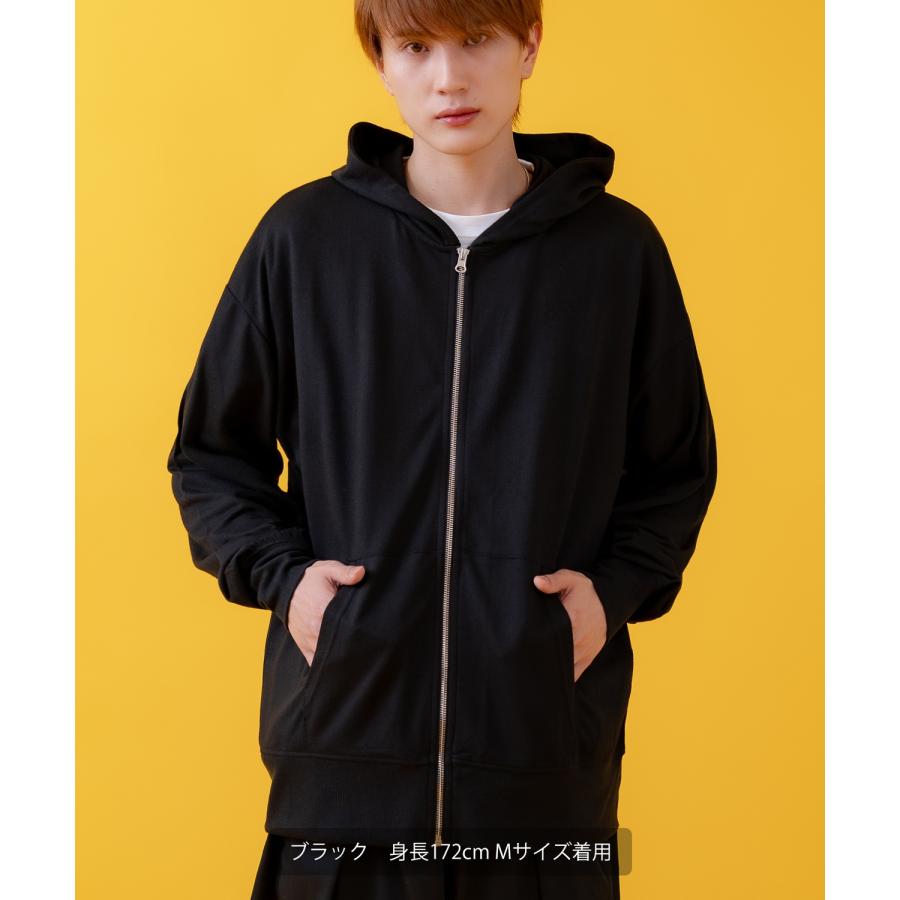 パーカー メンズ ライトスウェット ジップアップパーカー フーディー 部屋着 シンプル カジュアル アメカジ ストリート スケーター ブラック チャコール グレー | improves | 09