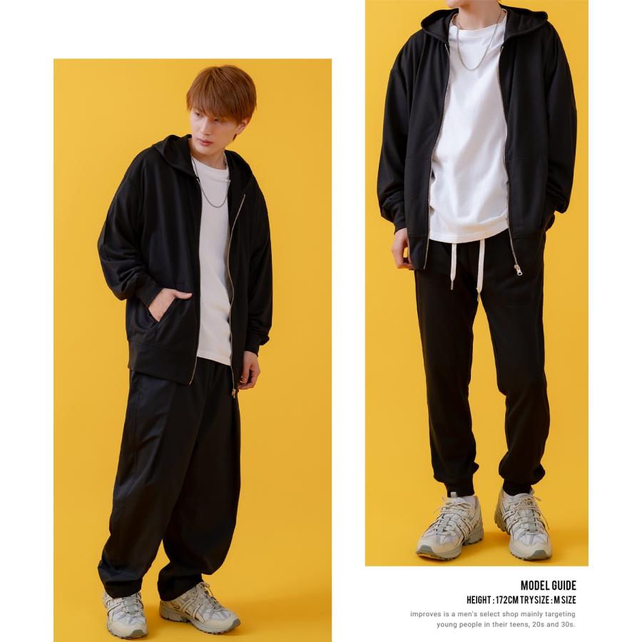 パーカー メンズ ライトスウェット ジップアップパーカー フーディー 部屋着 シンプル カジュアル アメカジ ストリート スケーター ブラック チャコール グレー | improves | 11