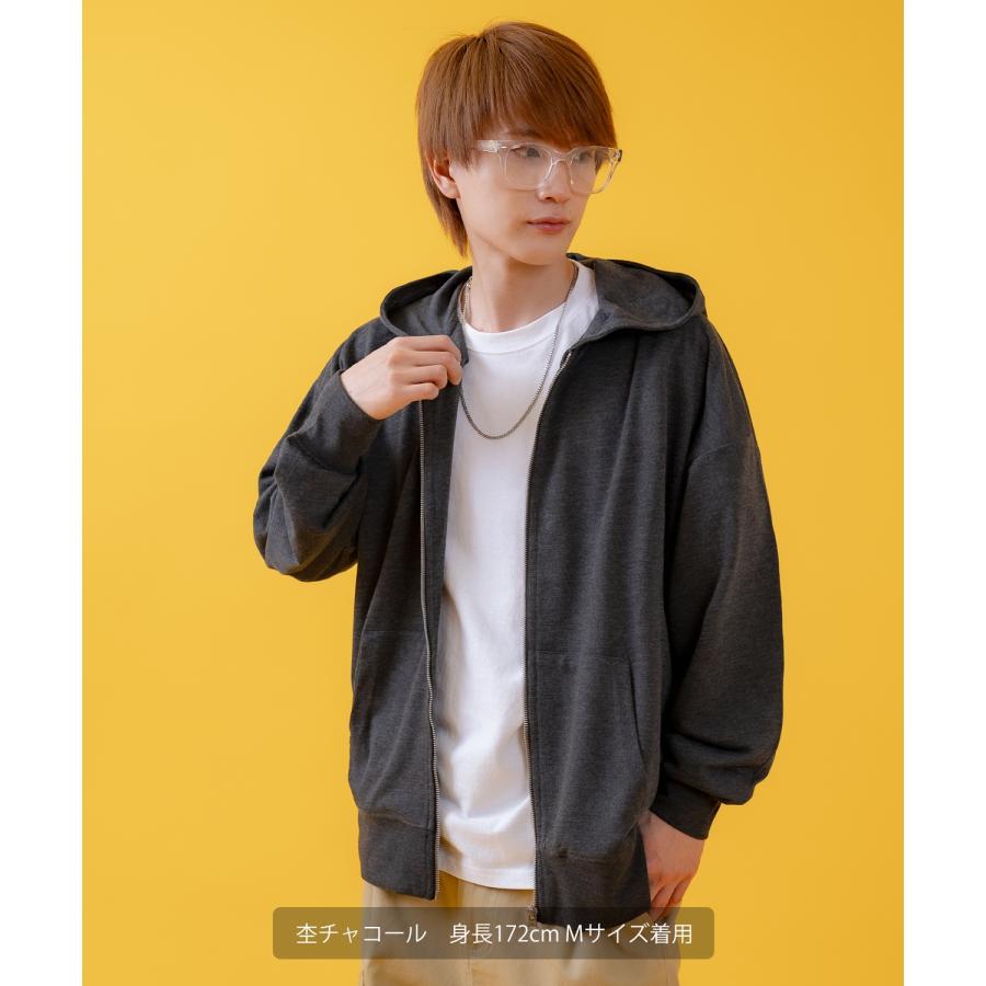 パーカー メンズ ライトスウェット ジップアップパーカー フーディー 部屋着 シンプル カジュアル アメカジ ストリート スケーター ブラック チャコール グレー | improves | 13