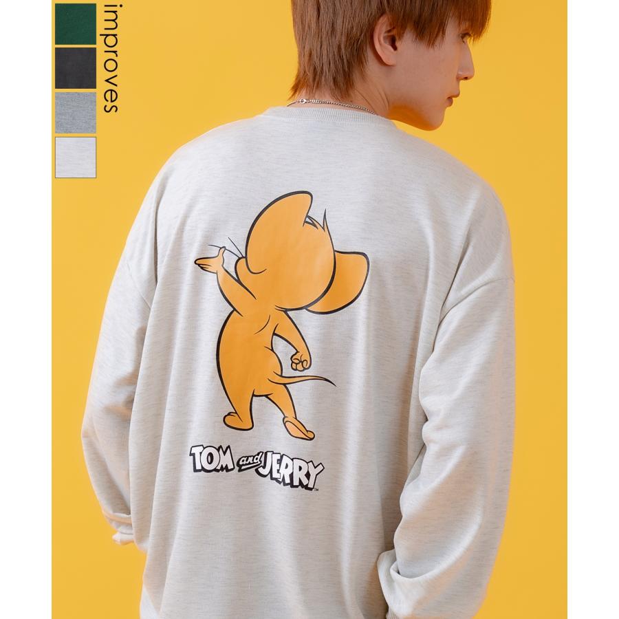長袖Tシャツ メンズ TOM&JERRY トムとジェリー プリント カットソー ロンT カートゥーン 大きめ アメカジ カジュアル スケーター ストリート 古着MIX | improves