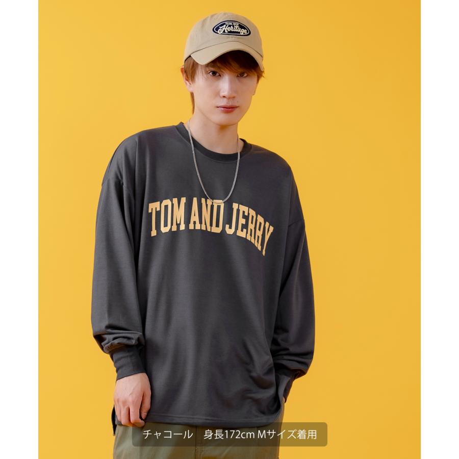 長袖Tシャツ メンズ TOM&JERRY トムとジェリー プリント カットソー ロンT カートゥーン 大きめ アメカジ カジュアル スケーター ストリート 古着MIX | improves | 17