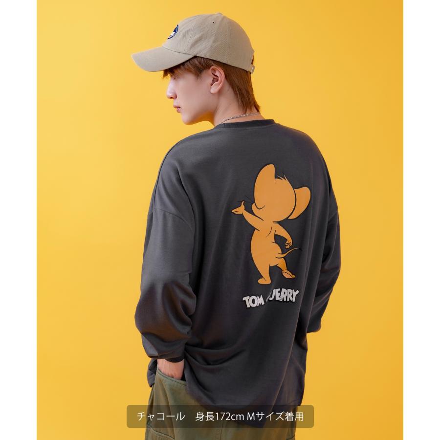 長袖Tシャツ メンズ TOM&JERRY トムとジェリー プリント カットソー ロンT カートゥーン 大きめ アメカジ カジュアル スケーター ストリート 古着MIX | improves | 19