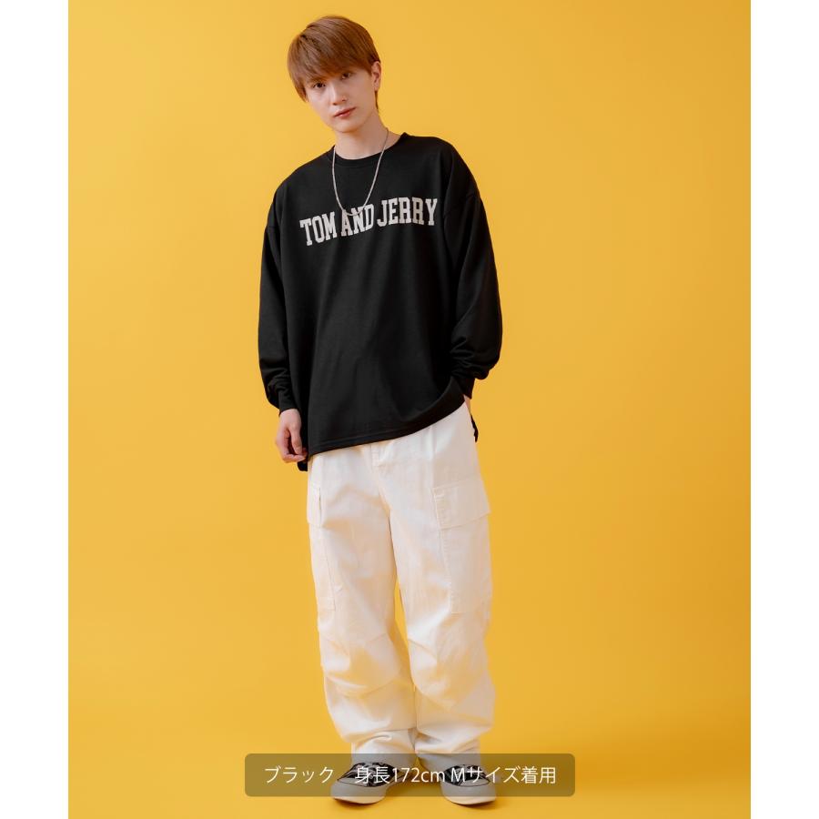 長袖Tシャツ メンズ TOM&JERRY トムとジェリー プリント カットソー ロンT カートゥーン 大きめ アメカジ カジュアル スケーター ストリート 古着MIX | improves | 19