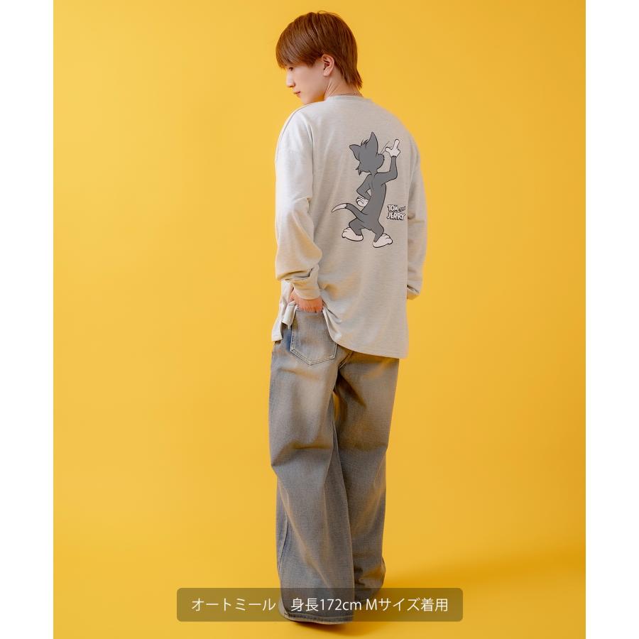 長袖Tシャツ メンズ TOM&JERRY トムとジェリー プリント カットソー ロンT カートゥーン 大きめ アメカジ カジュアル スケーター ストリート 古着MIX | improves | 08