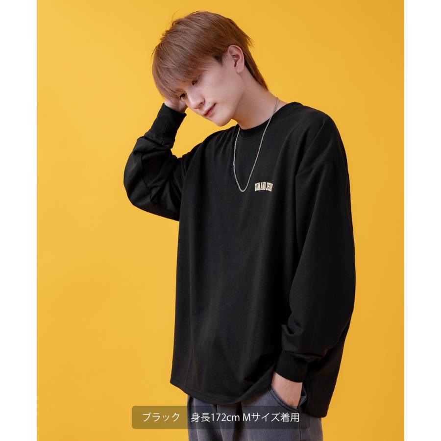 長袖Tシャツ メンズ TOM&JERRY トムとジェリー プリント カットソー ロンT カートゥーン 大きめ アメカジ カジュアル スケーター ストリート 古着MIX | improves | 17