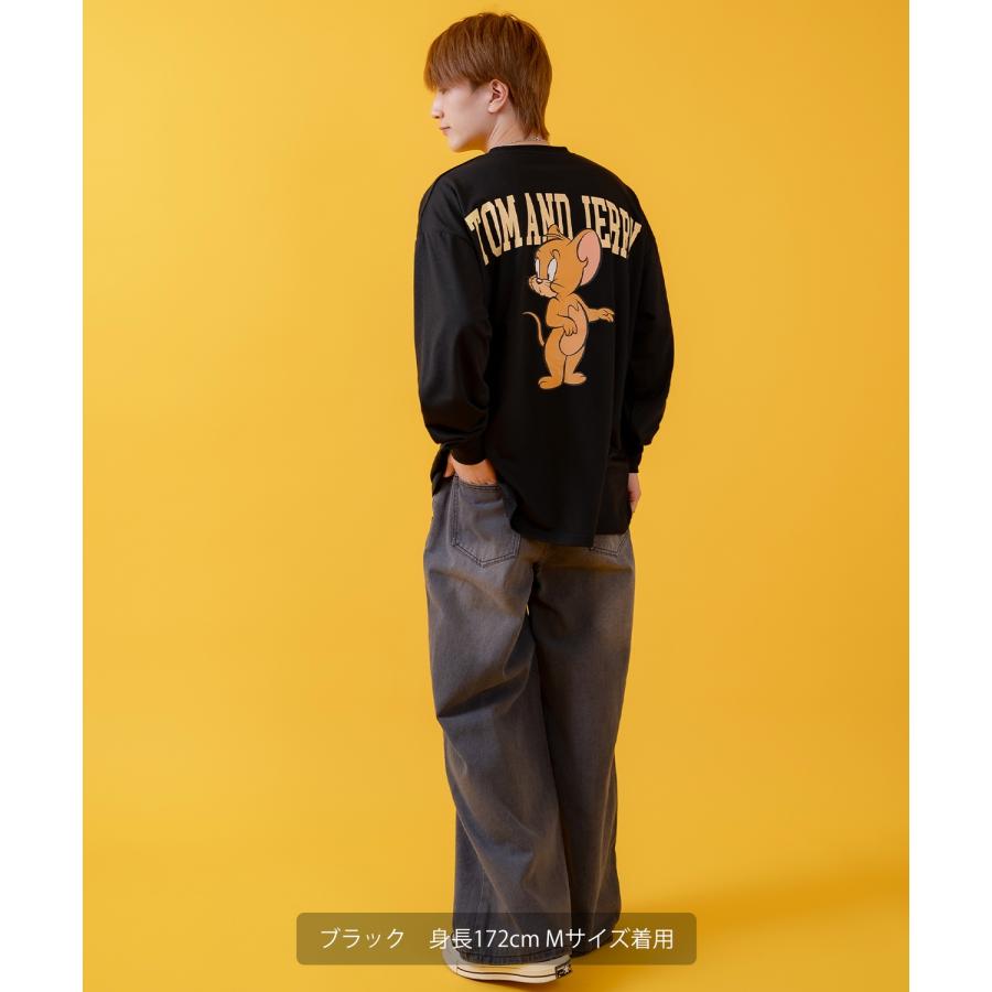 長袖Tシャツ メンズ TOM&JERRY トムとジェリー プリント カットソー ロンT カートゥーン 大きめ アメカジ カジュアル スケーター ストリート 古着MIX | improves | 20