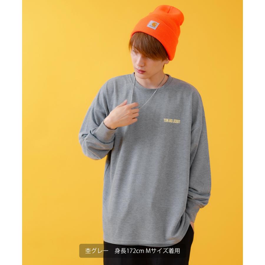 長袖Tシャツ メンズ TOM&JERRY トムとジェリー プリント カットソー ロンT カートゥーン 大きめ アメカジ カジュアル スケーター ストリート 古着MIX | improves | 05