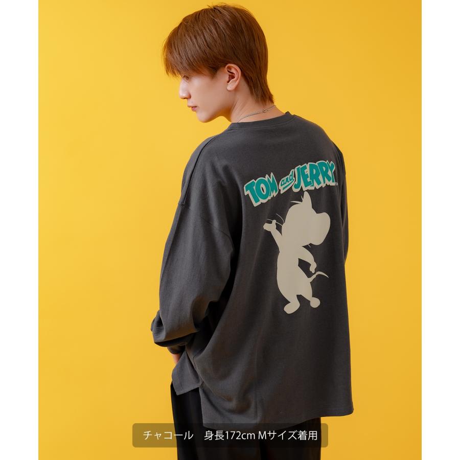 長袖Tシャツ メンズ TOM&JERRY トムとジェリー プリント カットソー ロンT カートゥーン 大きめ アメカジ カジュアル スケーター ストリート 古着MIX | improves | 05