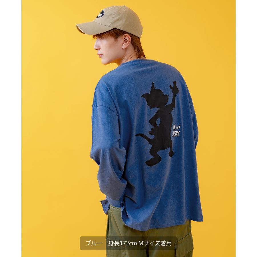 長袖Tシャツ メンズ TOM&JERRY トムとジェリー プリント カットソー ロンT カートゥーン 大きめ アメカジ カジュアル スケーター ストリート 古着MIX | improves | 14