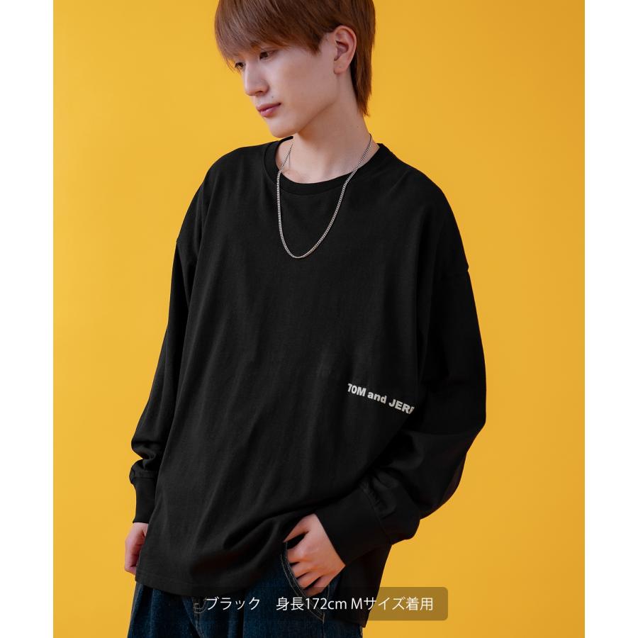 長袖Tシャツ メンズ TOM&JERRY トムとジェリー プリント カットソー ロンT カートゥーン 大きめ アメカジ カジュアル スケーター ストリート 古着MIX | improves | 04