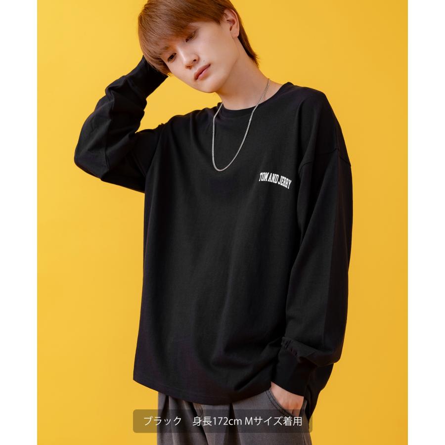 長袖Tシャツ メンズ TOM&JERRY トムとジェリー プリント カットソー ロンT カートゥーン 大きめ アメカジ カジュアル スケーター ストリート 古着MIX | improves | 13