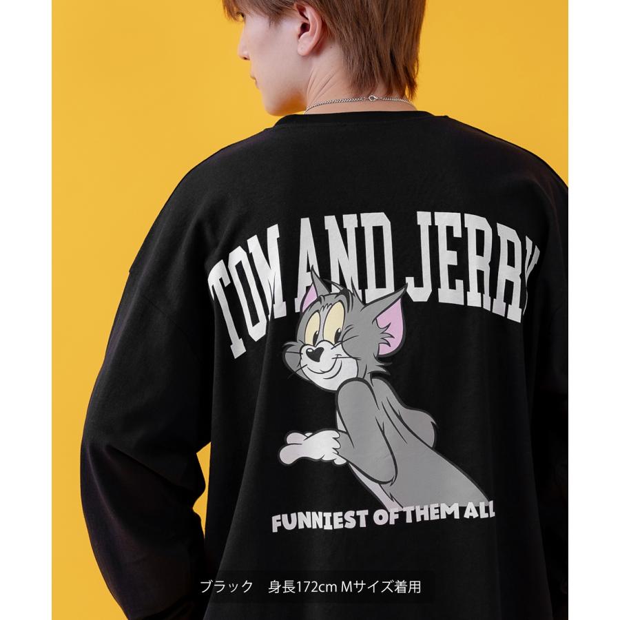 長袖Tシャツ メンズ TOM&JERRY トムとジェリー プリント カットソー ロンT カートゥーン 大きめ アメカジ カジュアル スケーター ストリート 古着MIX | improves | 14