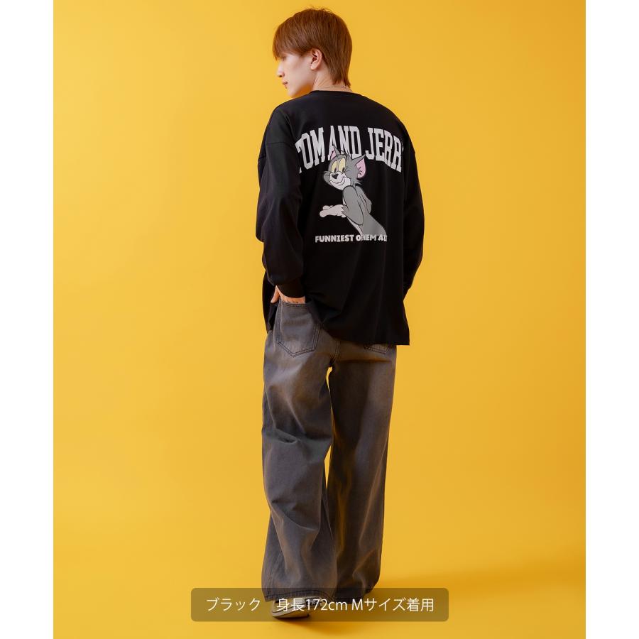 長袖Tシャツ メンズ TOM&JERRY トムとジェリー プリント カットソー ロンT カートゥーン 大きめ アメカジ カジュアル スケーター ストリート 古着MIX | improves | 17