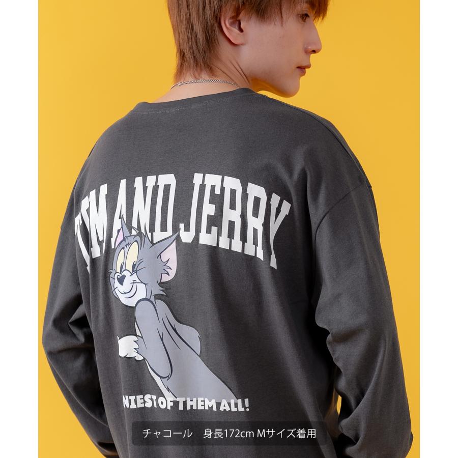 長袖Tシャツ メンズ TOM&JERRY トムとジェリー プリント カットソー ロンT カートゥーン 大きめ アメカジ カジュアル スケーター ストリート 古着MIX | improves | 09