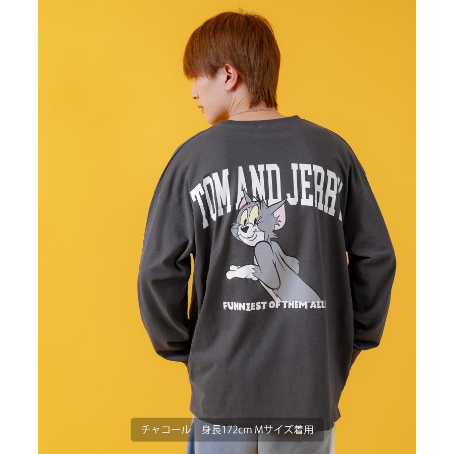 長袖Tシャツ メンズ TOM&JERRY トムとジェリー プリント カットソー ロンT カートゥーン 大きめ アメカジ カジュアル スケーター ストリート 古着MIX | improves | 10