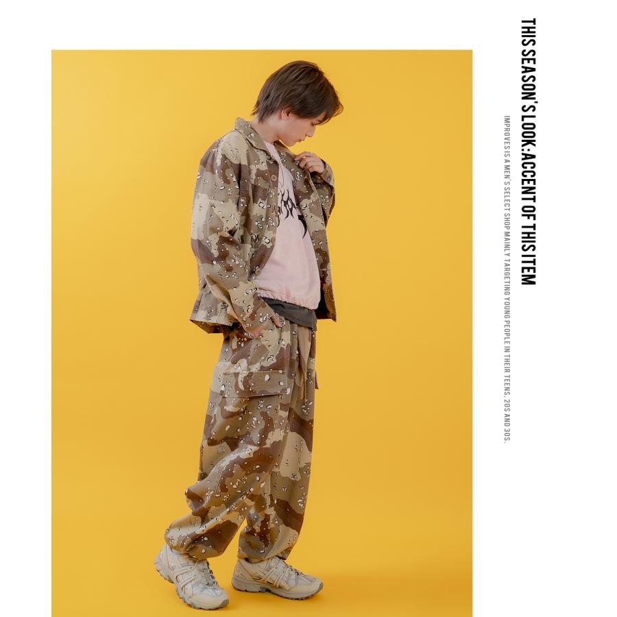 ミリタリージャケット メンズ レディース 切り替え カモフラジャケット カジュアル アメカジ ストリート スケーター ストリート古着MIX 韓国ファッション | improves | 16