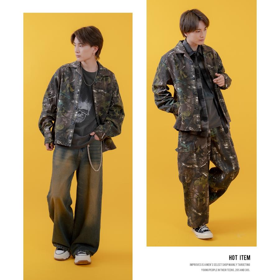 ミリタリージャケット メンズ レディース 切り替え カモフラジャケット カジュアル アメカジ ストリート スケーター ストリート古着MIX 韓国ファッション | improves | 12