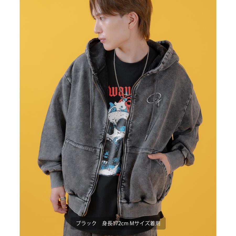 パーカー メンズ レディース グランジ加工 裏毛 ジップパーカー スウェット セットアップ アメカジ カジュアル スケーター ストリート 古着MIX 韓国 | improves | 14