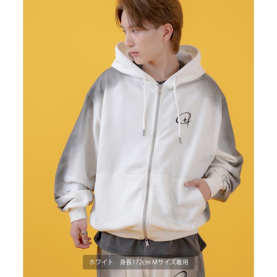 パーカー メンズ レディース グランジ加工 裏毛 ジップパーカー スウェット セットアップ アメカジ カジュアル スケーター ストリート 古着MIX 韓国 | improves | 06